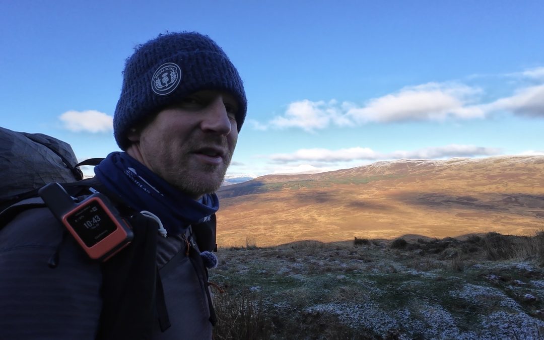 A happy man takes a walk